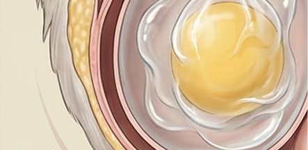 Illustration: feed and yolk in the hen reproductive tract